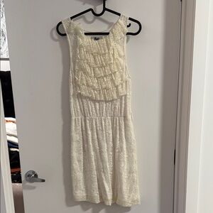 Fluo Cream Lace Mini Dress
